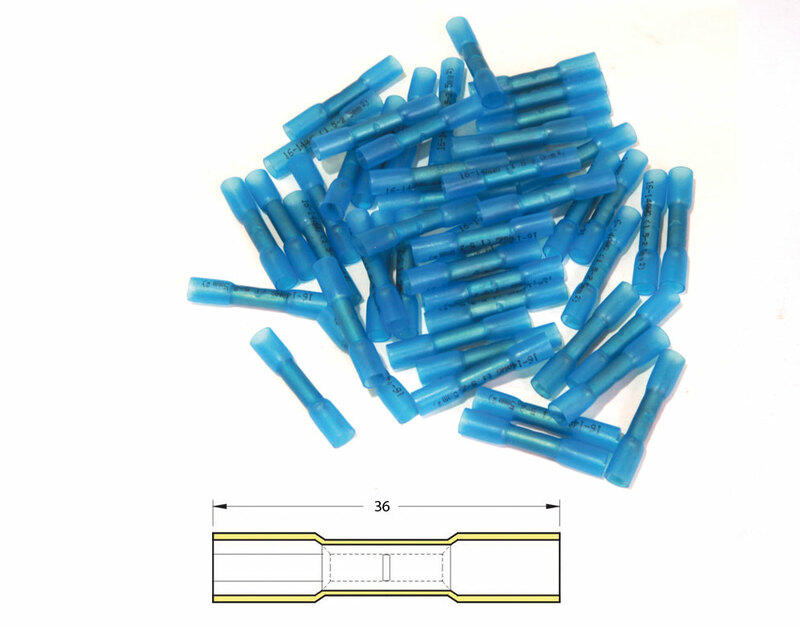 BIHR Schrumpfschlauch-Crimpverbinder blau transparent Ø 1,5 mm²/2,5 mm² - 50 Stück BIHR Schrumpfschlauch-Crimpverbinder blau transparent Ø 1,5 mm²/2,5 mm² - 50 Stück