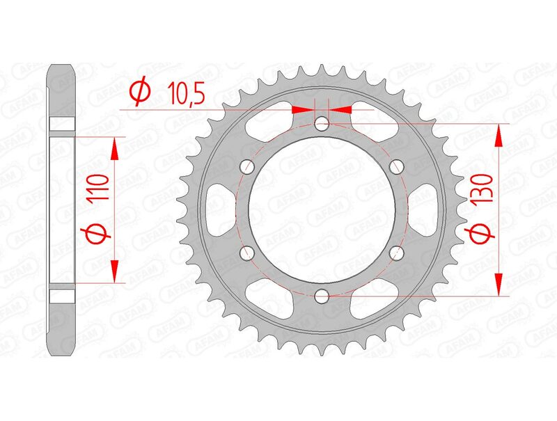 AFAM Standard Stahlritzel hinten 16502 - 530