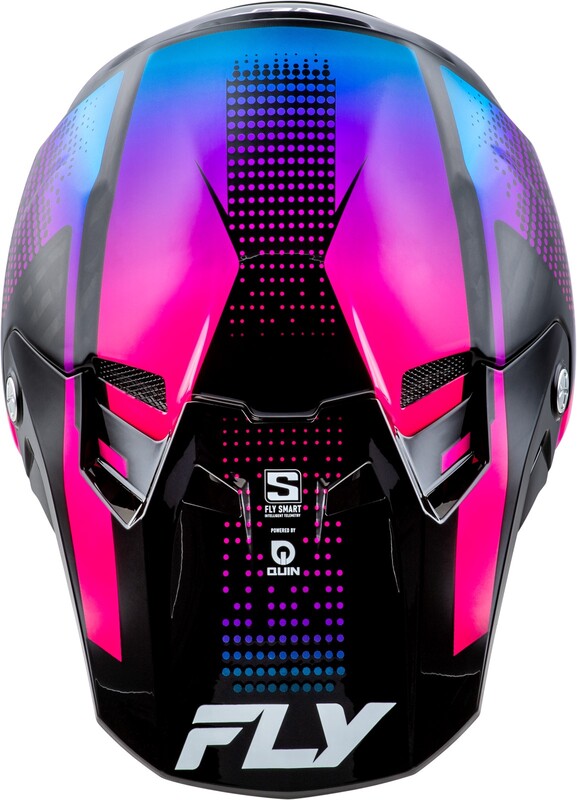 FLY RACING Formula S Carbon Protocol Helm - Schwarz Carbon/Blau/Pink