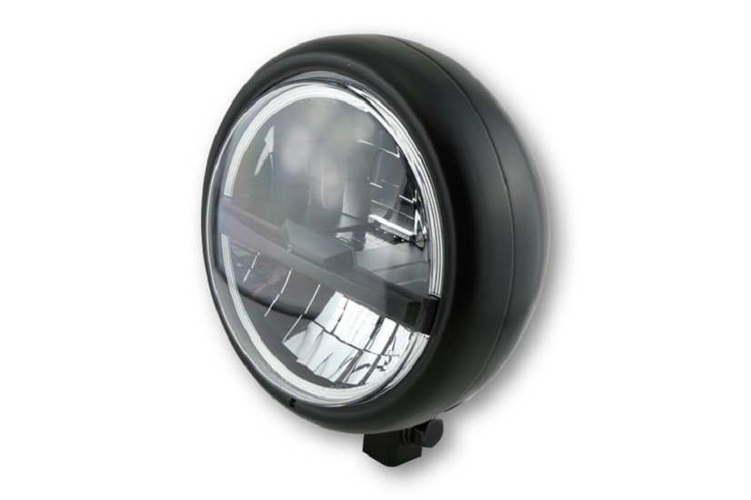HIGHSIDER pro 5 3/4 Zoll LED-Scheinwerfer PECOS TYPE 5, mattschwarz, schwarze Streuscheibe, Befestigung unten