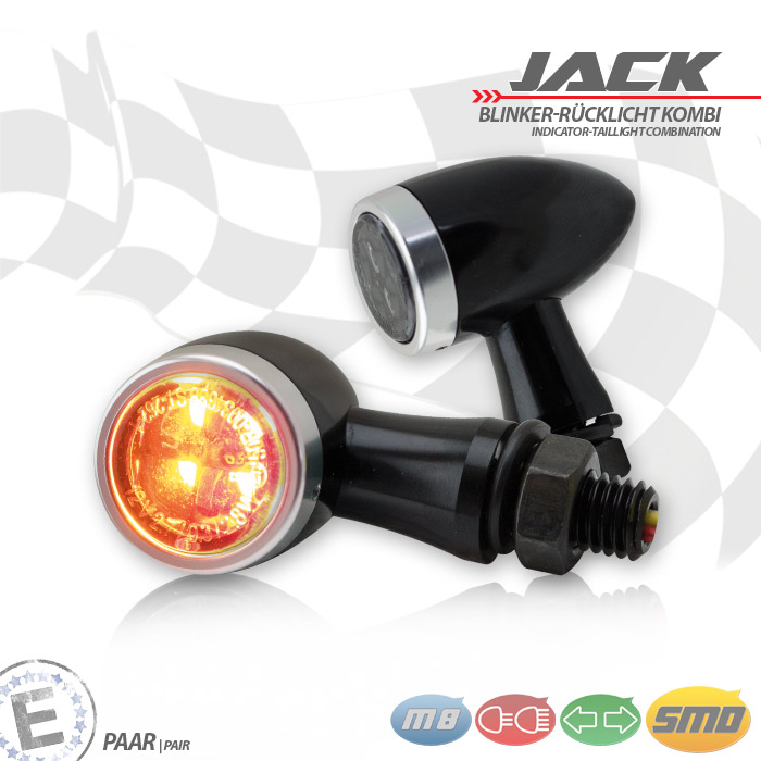 SMD-Blinker/RL-Set Jack schwarz M8 Alu