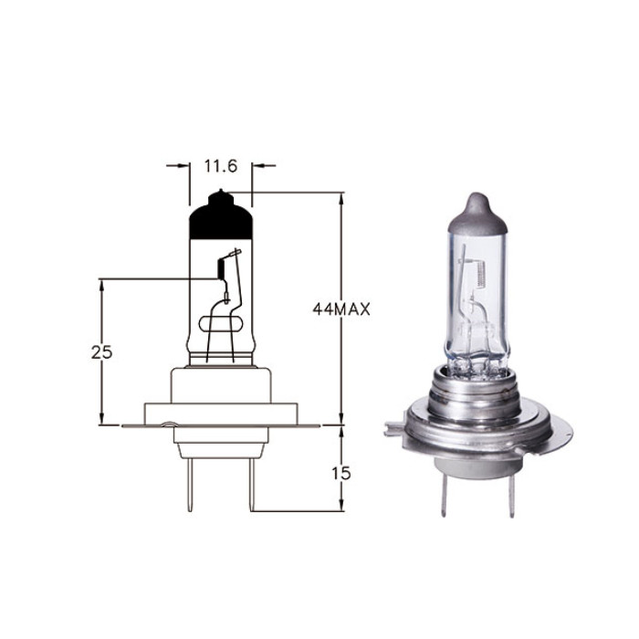 Hauptscheinwerferlampe 12V 55W H7 Px26d Hauptscheinwerferlampe 12V 55W H7 Px26d