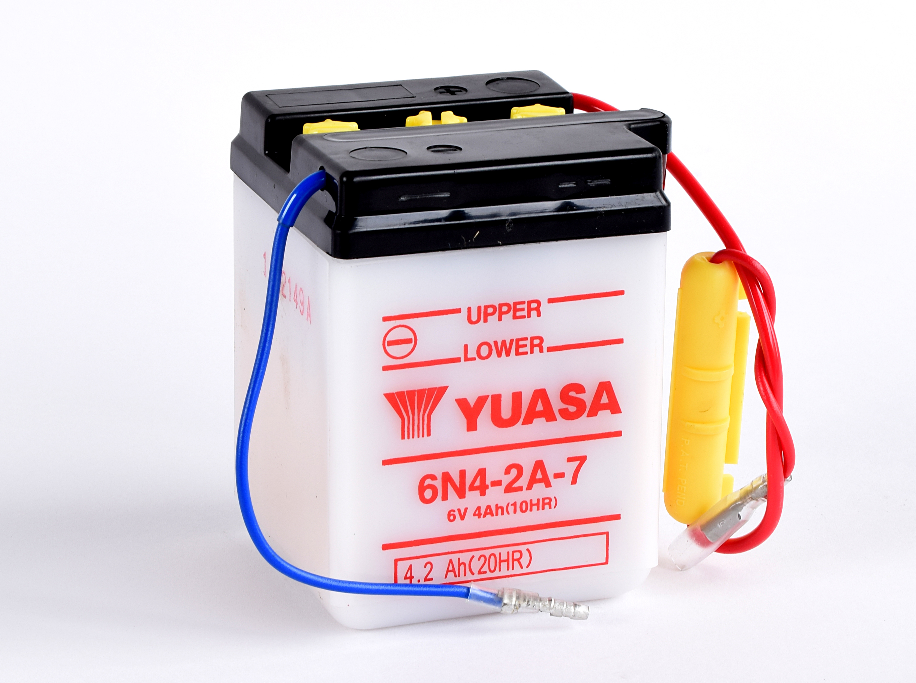 Batterie YUASA 6N4-2A-7 (DC) ohne Säure 6V/4AH (10 Std.) [71x71x96] Säurefüllmenge 200 ml