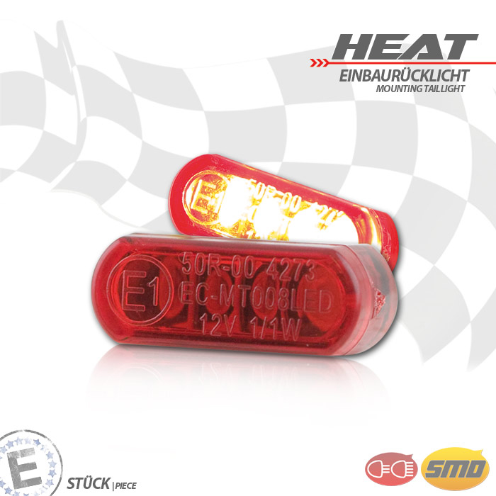 LED-Einbaurücklicht Heat rot Stück