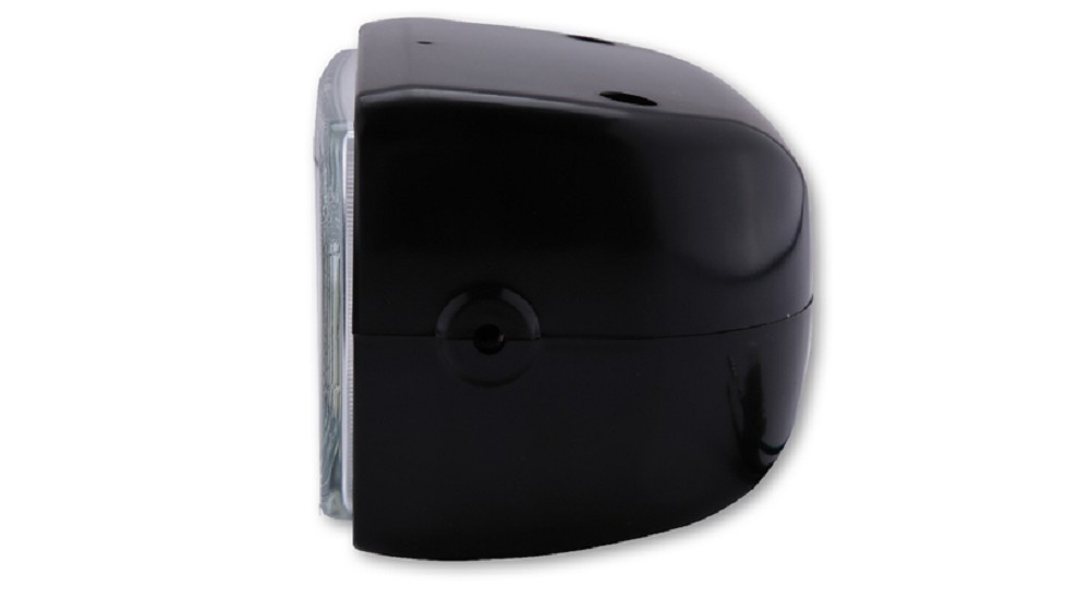 ECIE Rechteckscheinwerfer, seitliche Befestigung, H4 12V 60/55W, ABS, schwarz