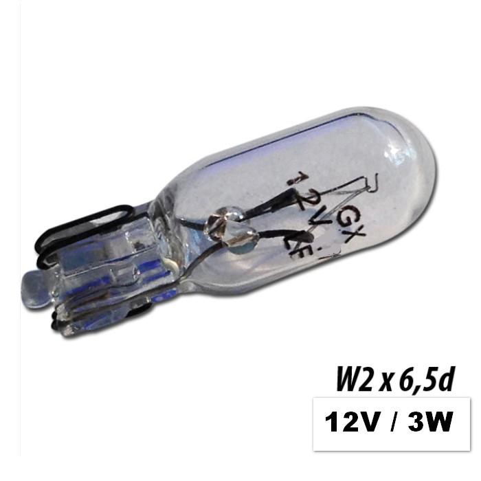 Glassockellampe T7 12V 3W W2,1x6,5d