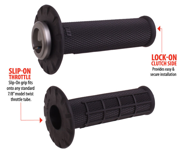 ODI Universal Half-Waffle Lock-On Griffe - Schwarz/Schwarz