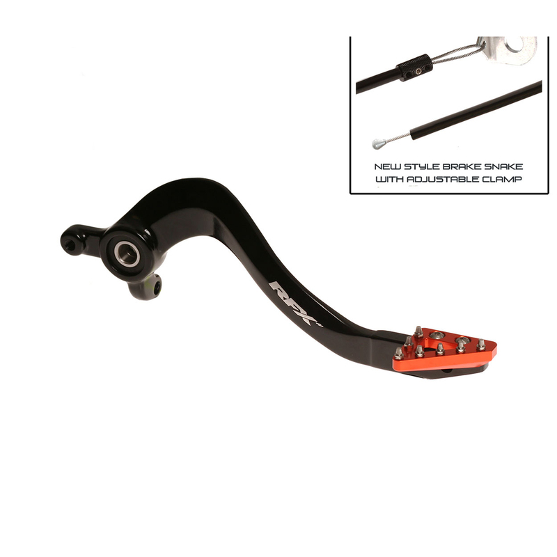 RFX Pro ST Hinterradbremshebel (Hart eloxiert Schwarz/Orange) - passend für KTM85