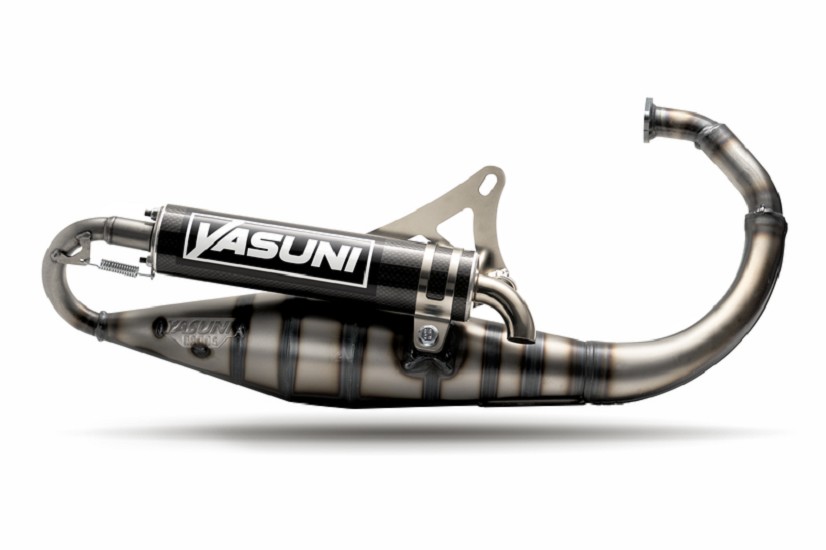 YASUNI Carrera 10 Komplett Auspuff Carbon - passend für Minarelli Vertikal
