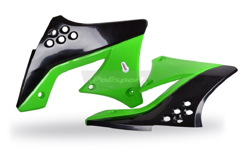 POLISPORT Kühlerspoiler seitlich KX250F 09-12 Schwarz/Grün