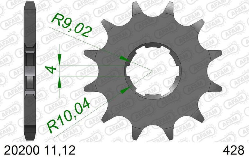 AFAM Standard Stahlritzel vorne 20200 - 428 AFAM Standard Stahlritzel vorne 20200 - 428