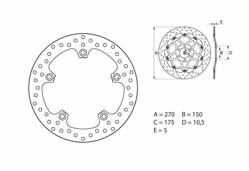 BREMBO Serie Oro rund starr Bremsscheibe BREMBO Serie Oro rund starr Bremsscheibe