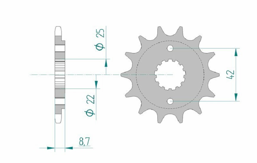 AFAM Standard Stahlritzel vorne 24501 - 520 AFAM Standard Stahlritzel vorne 24501 - 520