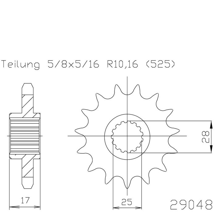 Ritzel 50 - 29048 - 14, 14Z - 525,