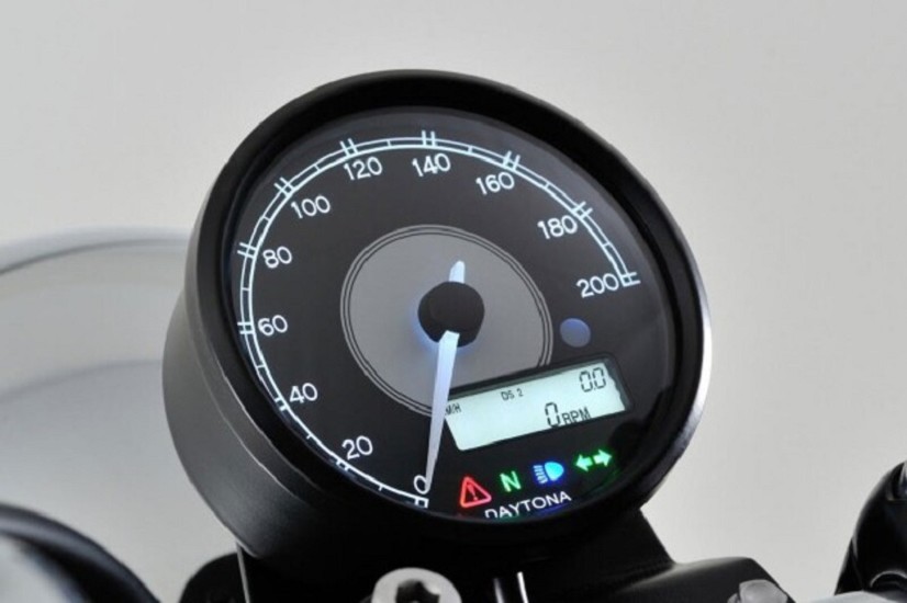 DAYTONA Velona 80 Tacho 200 km/h/mph Weiß LED