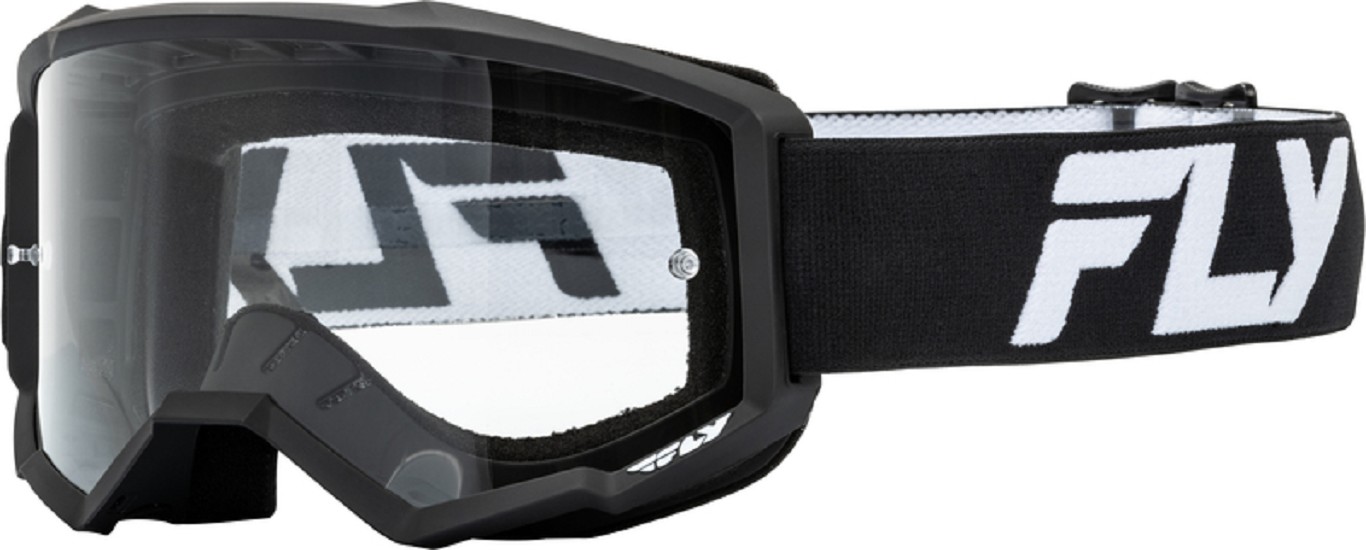 FLY RACING Focus Brille Weiß/Schwarz - Transparente Linse