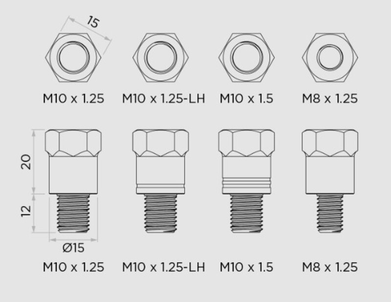 QUAD LOCK Adapterkit Spiegelbefestigung M8/M10