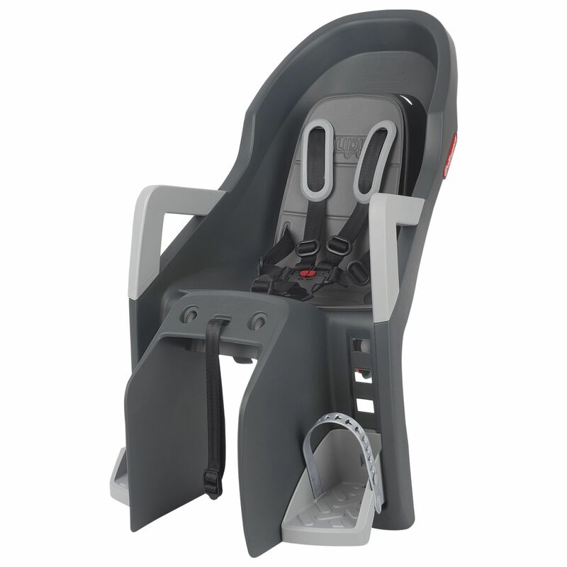 POLISPORT Guppy Maxi+ CFS Rear Child Bike Seat Carrier Mounting - Dark Grey/Silver