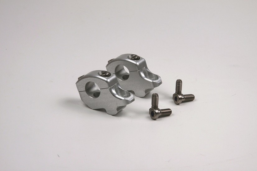 LSL Lenkerklemmböcke versetzt und erhöht, Silber 16/25mm, für Lenker Ø22mm