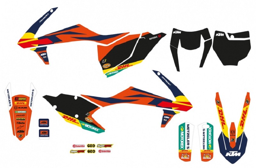 BLACKBIRD Replica passend für KTM Factory 23 komplettes Grafik-Kit