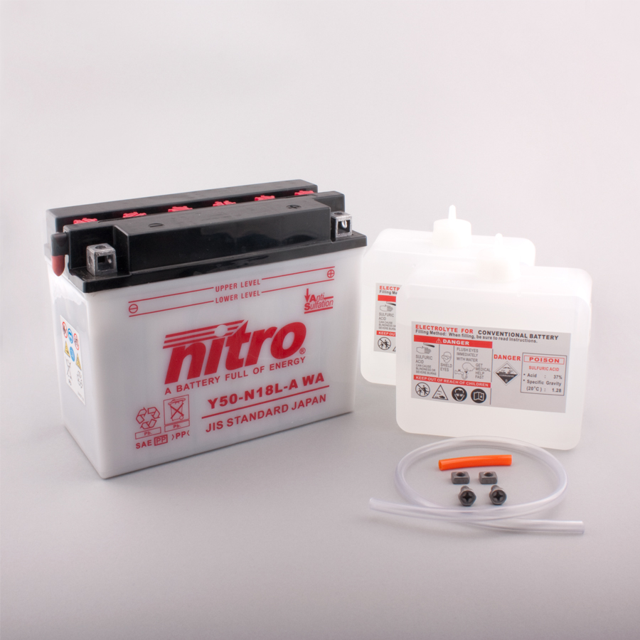 Batterie NITRO N50-N18L-A (CP) mit Säurepack 12V/20Ah [205x90x162] CCA=260A