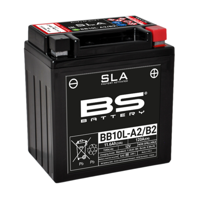 BS BATTERY SLA Wartungsfreie Batterie Werkseitig aktiviert - BB10L-A2/B2 BS BATTERY SLA Wartungsfreie Batterie Werkseitig aktiviert - BB10L-A2/B2