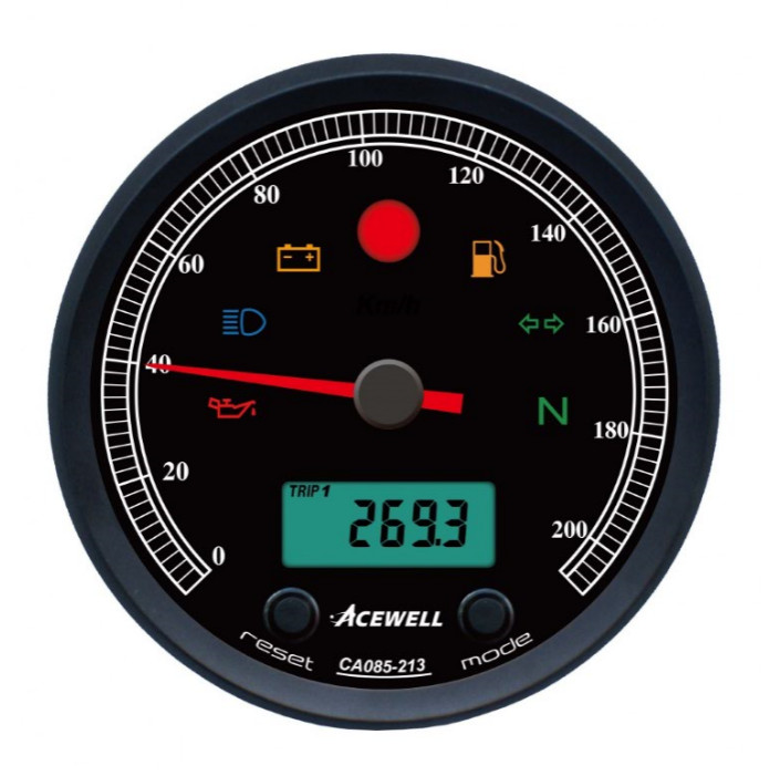 ACEWELL Analog Tacho 210 Km/h Digital DZM ACEWELL Analog Tacho 210 Km/h Digital DZM