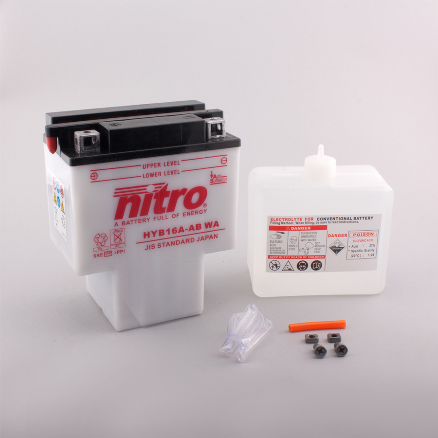 Batterie NITRO HNB16A-AB (CP) mit Säurepack 12V/16Ah [151x91x180] CCA=210A