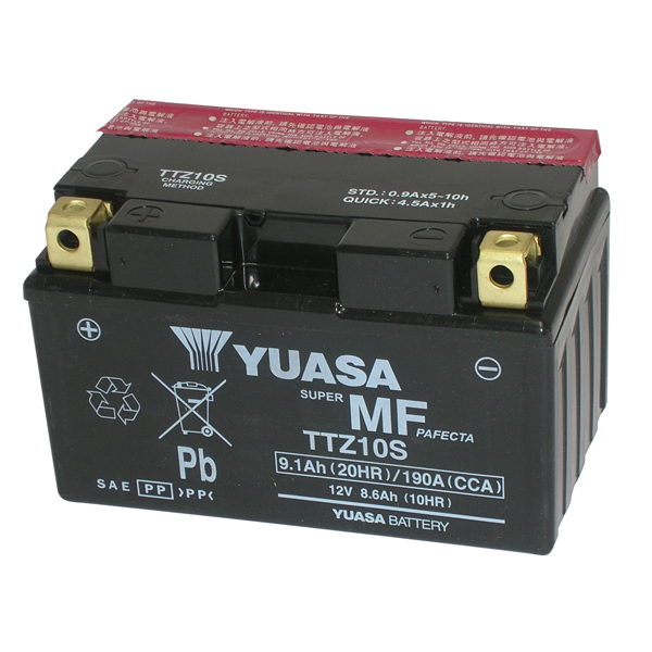 Batterie YUASA TTZ10S (CP) mit Säurepack 12V/8,7AH (10 Std.) [150x87x93] CCA=190A