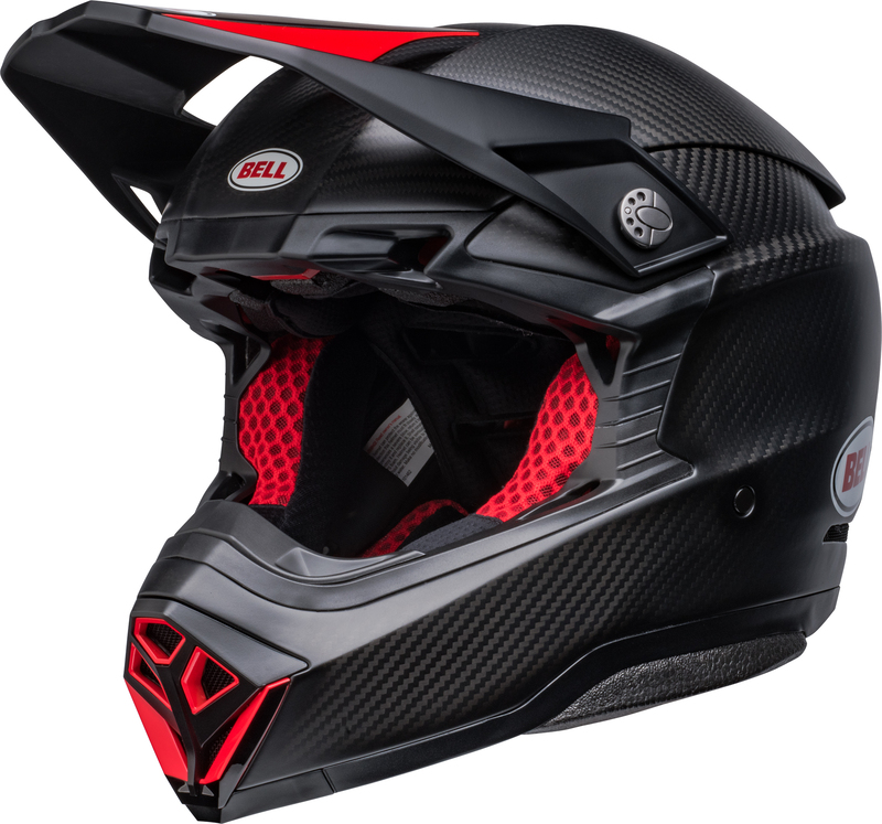 BELL Moto-10 Spherical Helm - Satin/Gloss Black/Red
