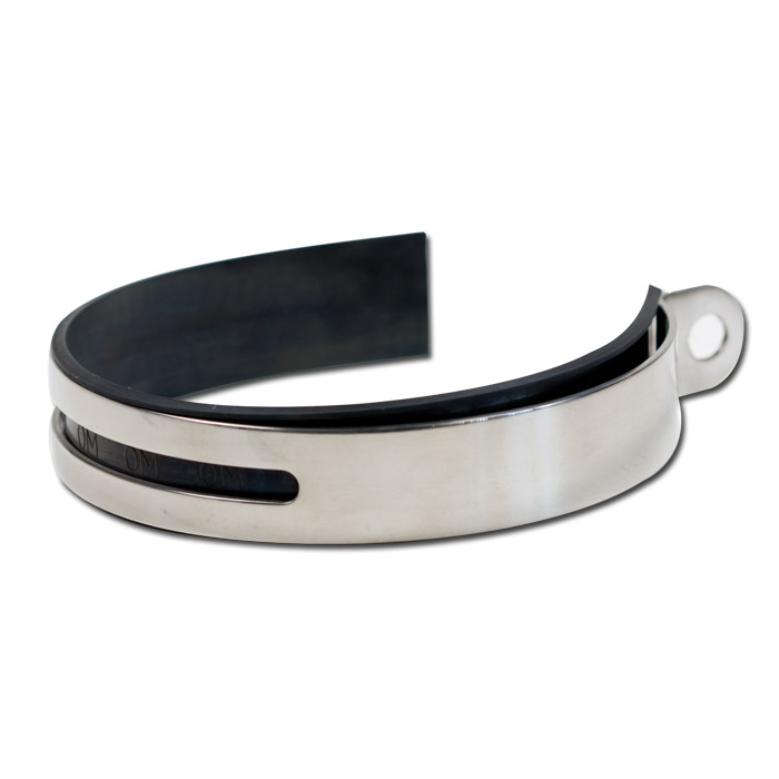 Auspuffhalteband A Ø 100mm Edelstahl mit Gummi Auspuffhalteband A Ø 100mm Edelstahl mit Gummi