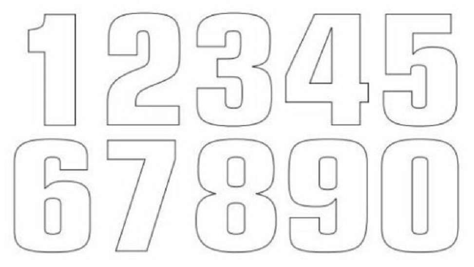 TECNOSEL Race Number 5 20x13cm White Set of 3 TECNOSEL Race Number 6 20x13cm White Set of 3