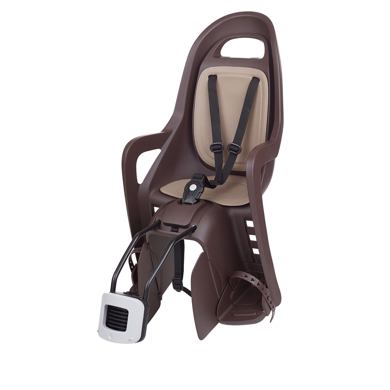 POLISPORT Groovy Maxi FF Rear Child Bike Seat Frame Mounting - Dark Brown/Brown