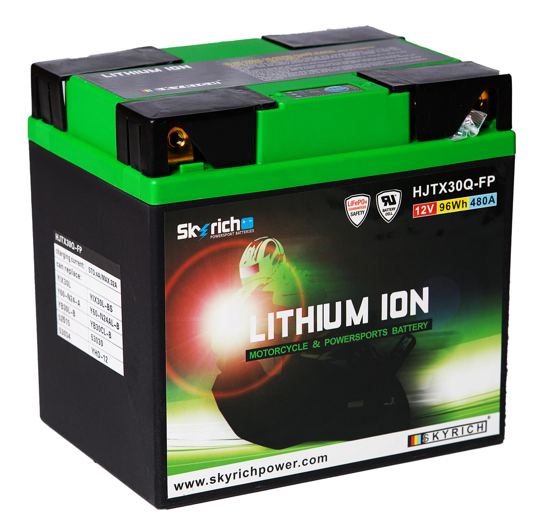 Batterie SKYRICH HJTX30Q-FP [166x123x163] 12,8V/8AH (10 Std.), 96 Wh, CCA: 480