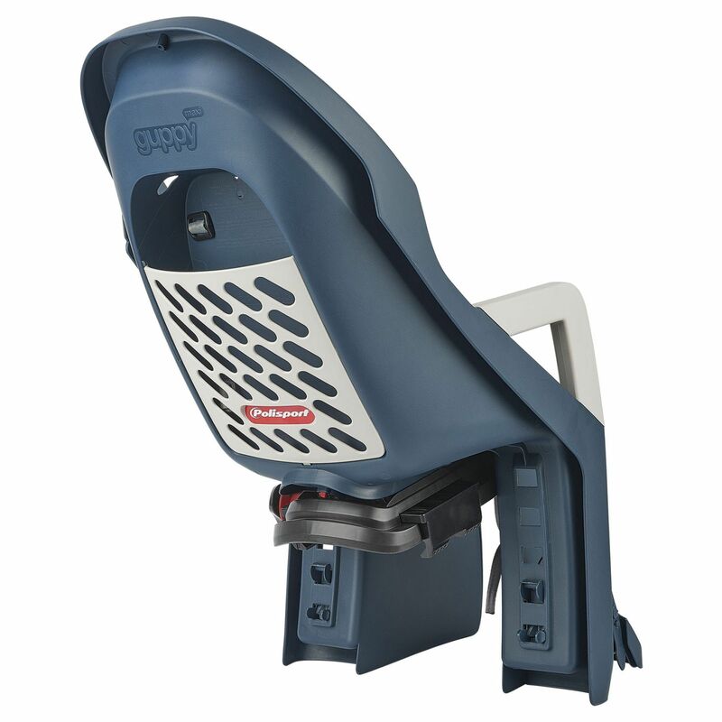 POLISPORT Guppy Maxi+ CFS Rear Child Bike Seat Carrier Mounting - Jeans/Cream