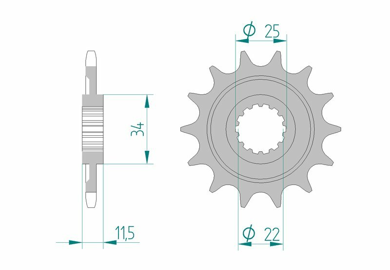 AFAM Standard Stahlritzel vorne 43400 - 520 AFAM Standard Stahlritzel vorne 43400 - 520
