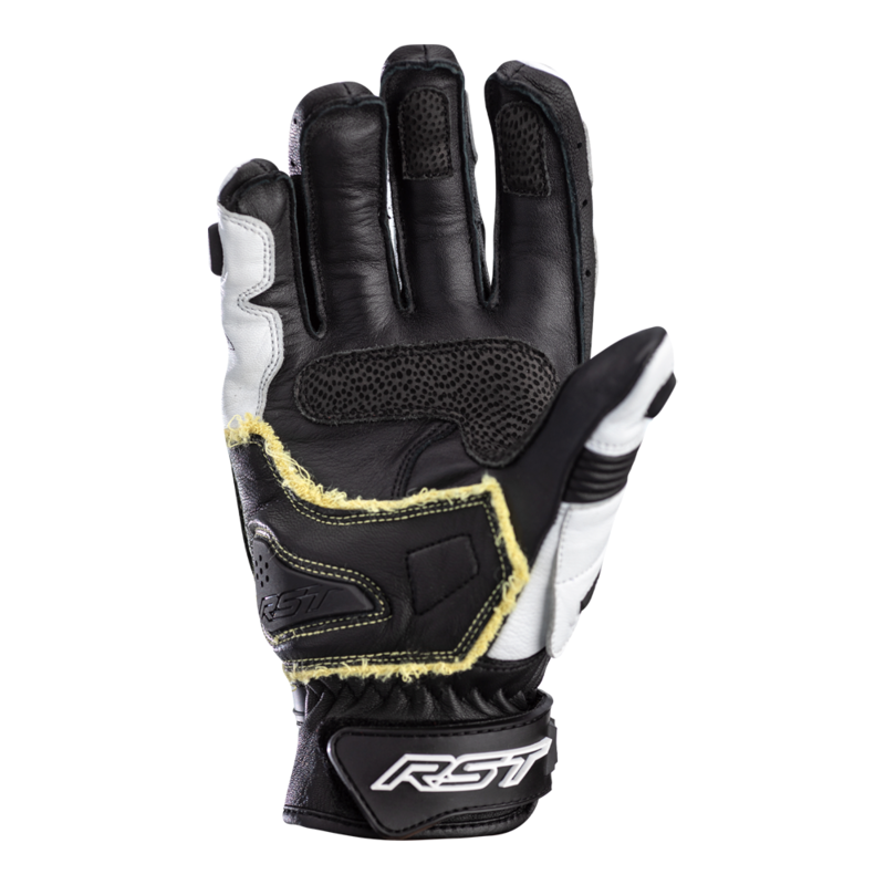 RST TracTech Evo 4 Short Leder Handschuhe Weiß/Schwarz Größe L