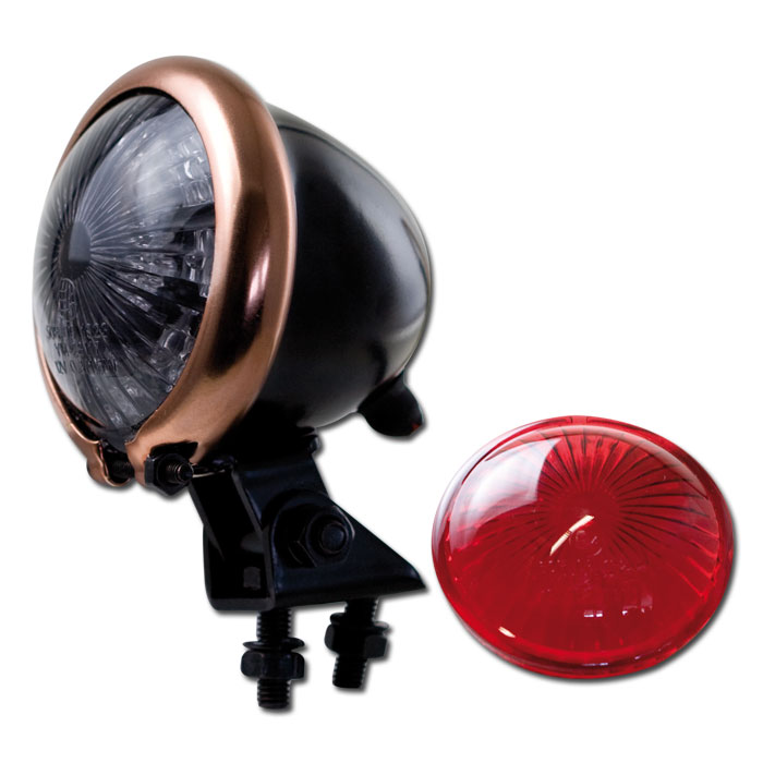 LED-Rücklicht Bates-Style schw/Ku Ø=57 mm
