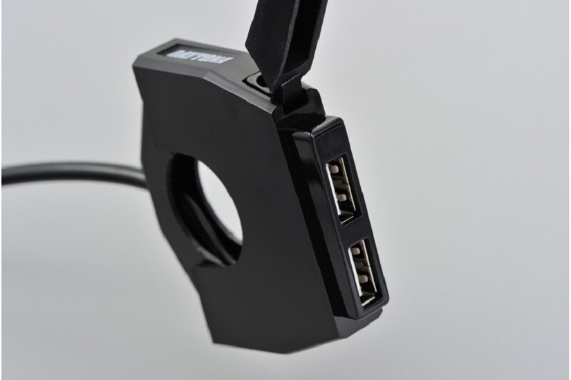 DAYTONA Slim USB-Netzteil (2 Eingänge) - Lenker Ø22,2/25,4