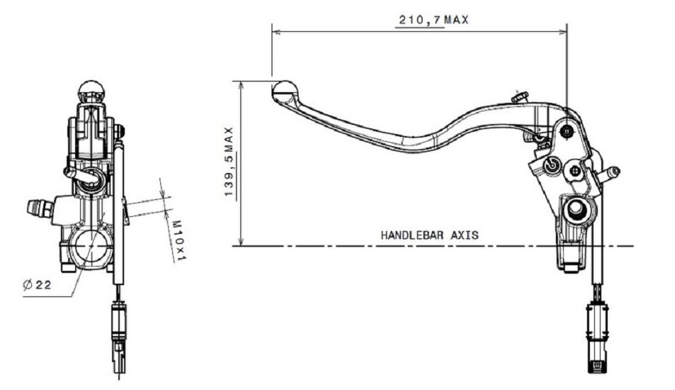 BREMBO Kupplungs-Hauptzylinder Ø15x19mm Titan