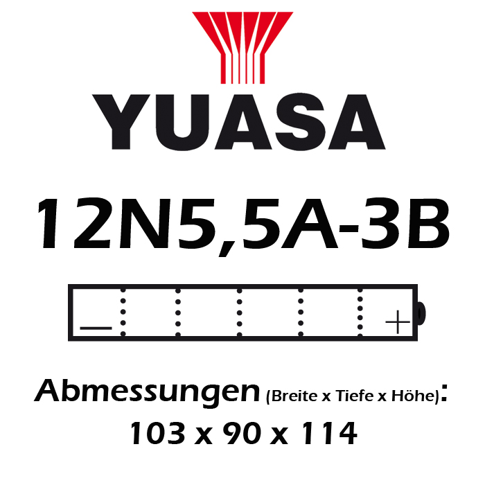 Batterie YUASA 12N5,5A-3B 5,5 AH