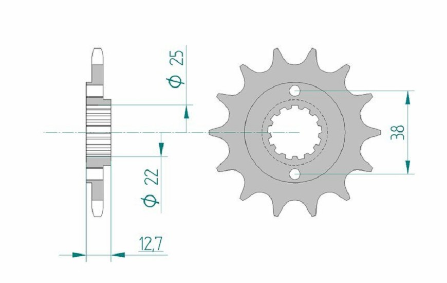 AFAM Standard Stahlritzel vorne 24505 - 520 AFAM Standard Stahlritzel vorne 24505 - 520