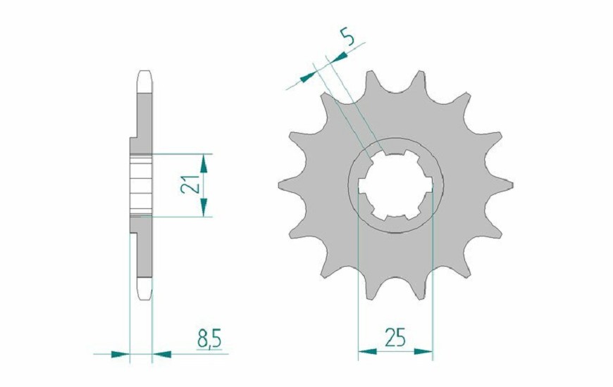 AFAM Standard Stahlritzel vorne 24302 - 520 AFAM Standard Stahlritzel vorne 24302 - 520