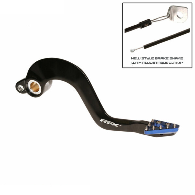 RFX Pro ST Hinterradbremshebel (Hart eloxiert Schwarz/Blau) - passend für Yamaha YZ125/250