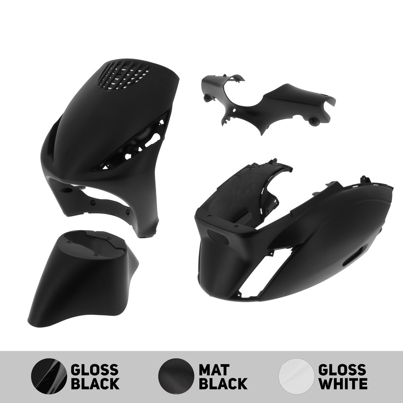 O PARTS Kunststoff-Kit Mattschwarz - passend für Piaggio Zip (00-)