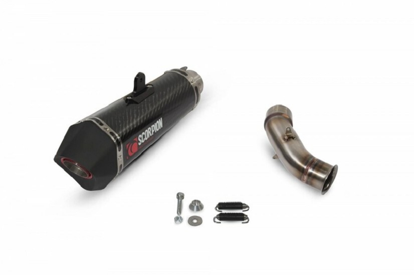 SCORPION Serket Parallel Muffler Carbon/Black ABS End Cap passend für KTM RC390