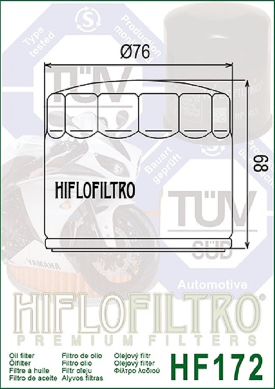 Hiflo Ölfilter HF172C Chrom