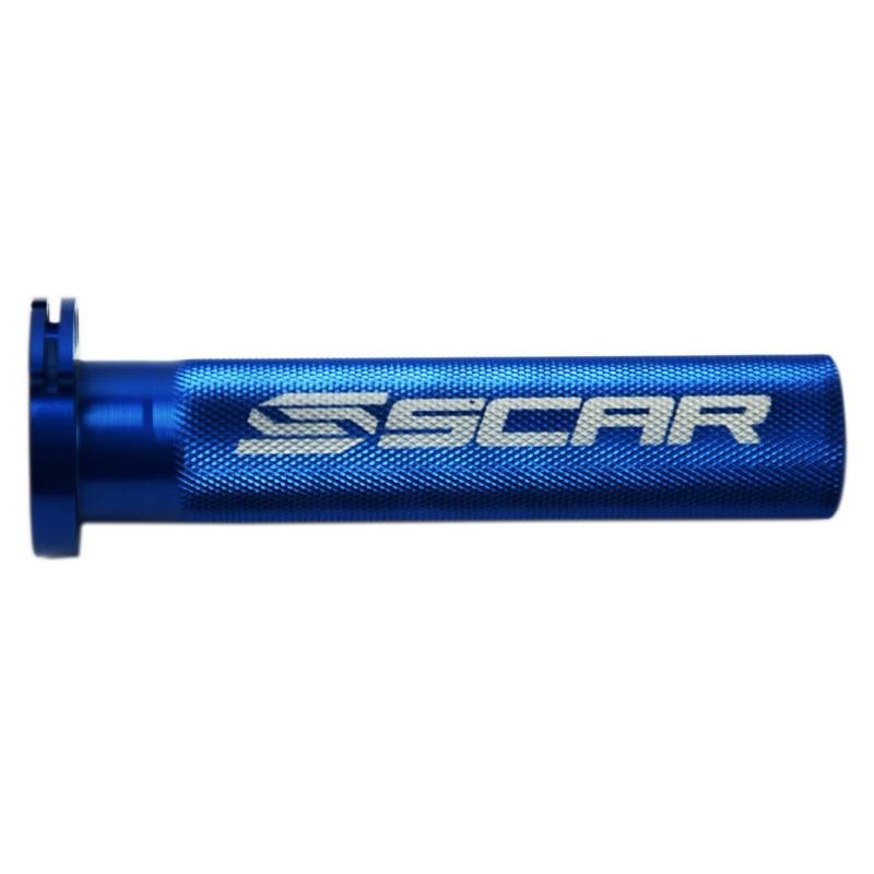 SCAR Drosselrohr Aluminium + Lager Blau SCAR Gasgriffhülse Aluminium mit Kugellager blau