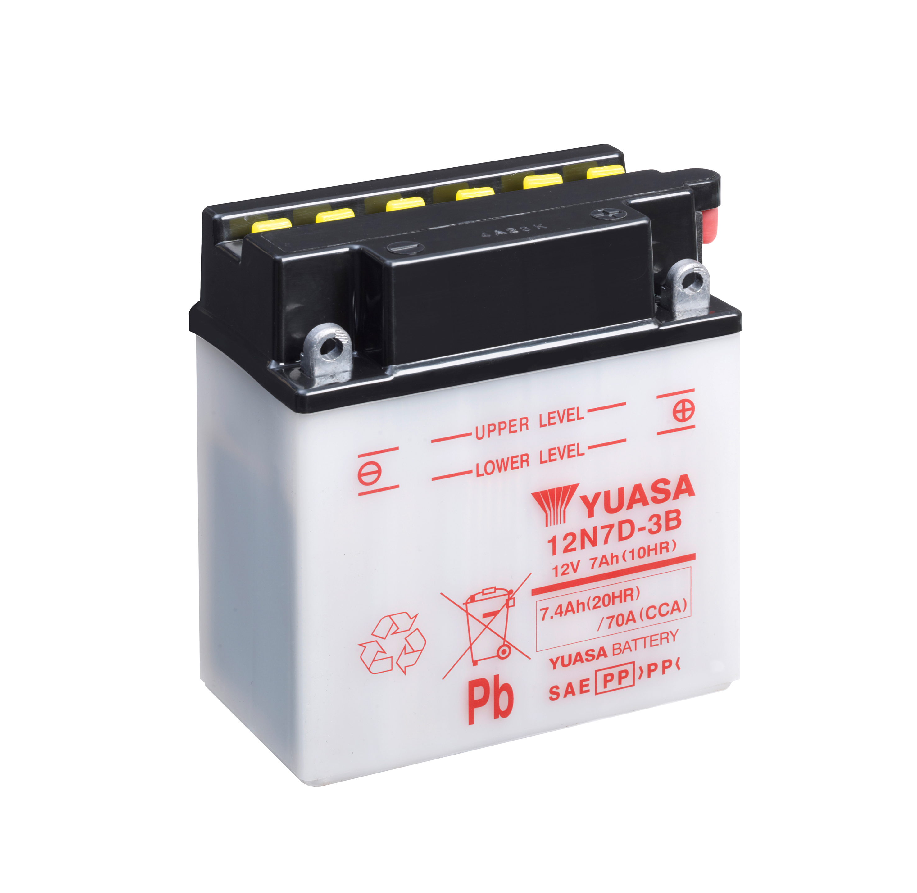 Batterie YUASA 12N7D-3B (DC) ohne Säure 12V/7AH (10 Std.) [135x75x150] CCA=70A Säurefüllmenge 600 ml