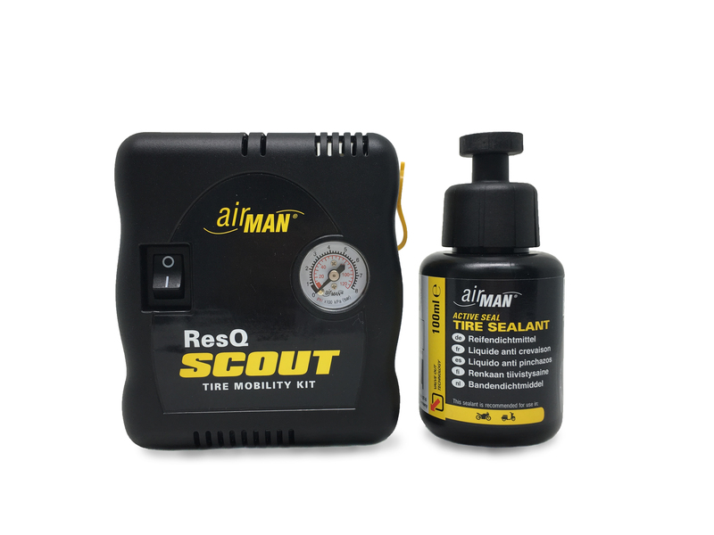 AIRMAN ResQ Scout Mini-Kompressor + Reifendichtmittel-Flaschensatz